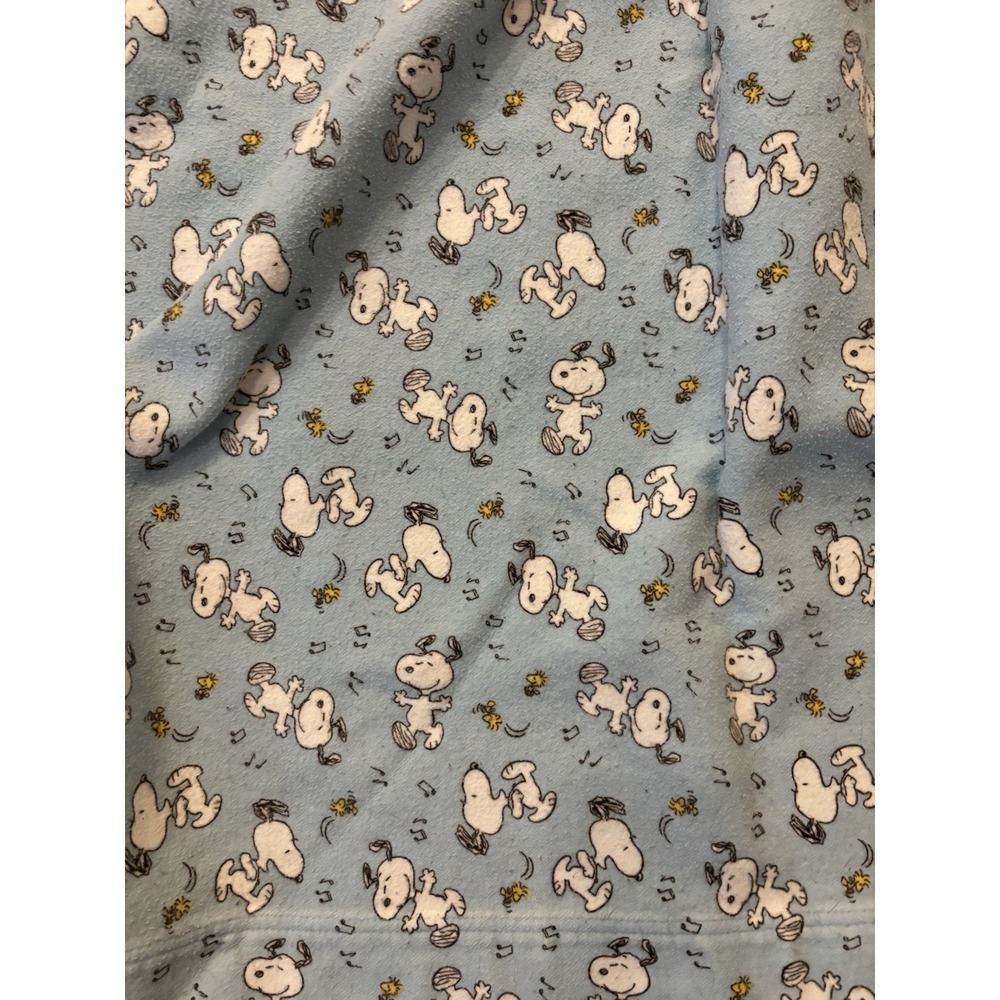 Peanuts Branded SNOOPY/ WOODSTOCK Cotton Blanket 85"x 85" Full/Double Blue‎
